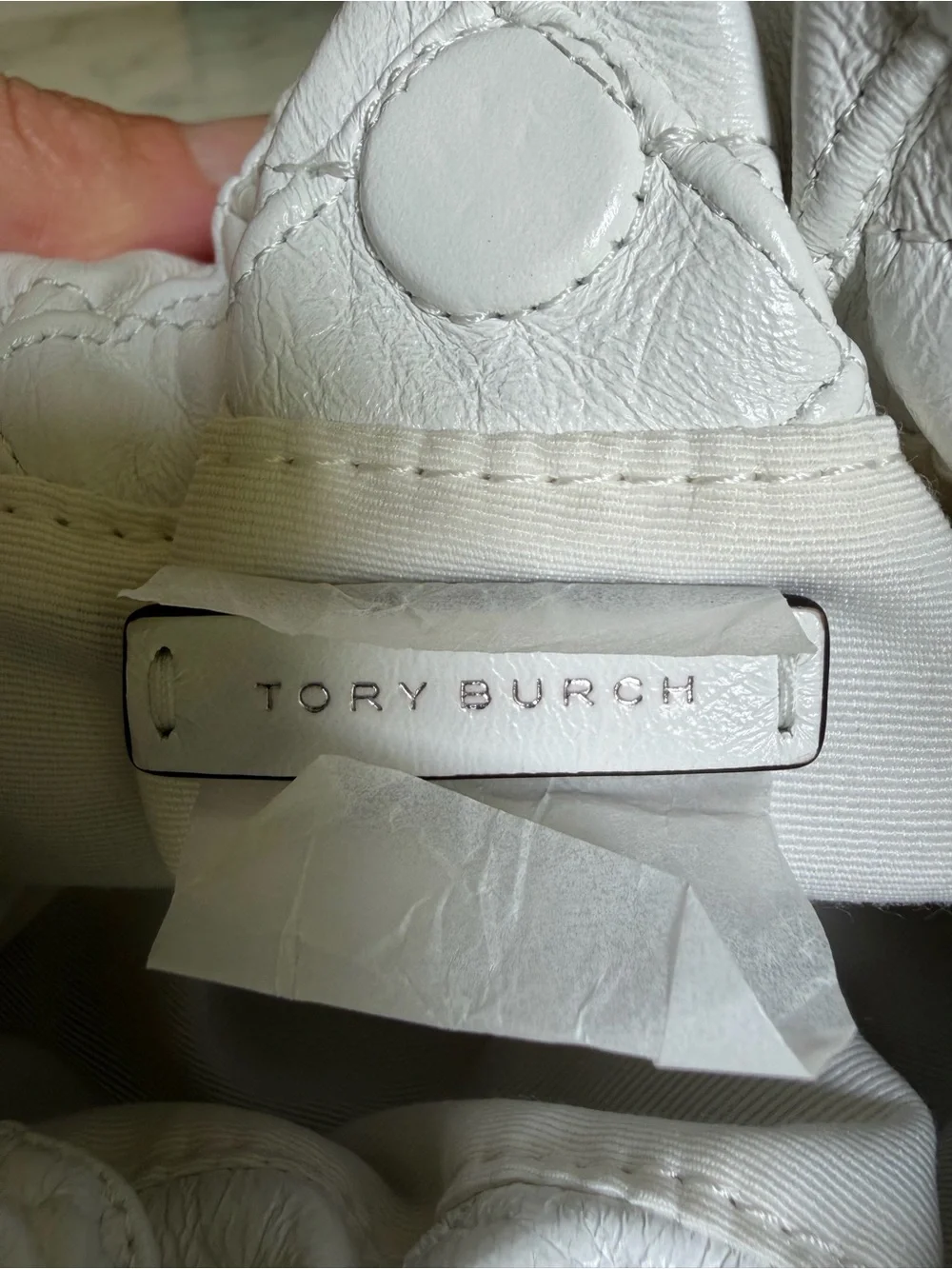 Tory Burch Mini Fleming Soft Distressed Hobo Bag Blanc White Chain Crossbody
